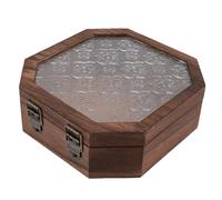 Fdit Coffret de Présentation en Bois pour Bijoux, Couvercle en Verre à