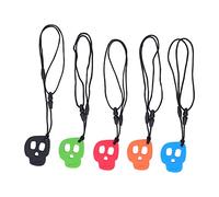 Fdit Colliers Sensoriels à Mâcher en Silicone en Forme de Crâne, Pendentif à Mâcher pour Aide Motrice Orale, pour Autisme, Tdah, Soulagement de l'anxiété, 5 Pièces