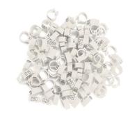 Fdit Colorful 100-Chice Plastic Mots, 8 Mm Anneaux de Colombe pour Les Amateurs de Pigeons, des Groupes de Conception/de Soutien Simples pour Les Amateurs d'oiseaux (White)