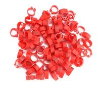 Fdit Colorful 100-Chice Plastic Mots, 8 Mm Anneaux de Colombe pour Les Amateurs de Pigeons, des Groupes de Conception/de Soutien Simples pour Les Amateurs d'oiseaux (Rouge)