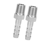 Fdit Connecteur Mâle BSPT à Couplage Rapide - Stable et - pour équipement Pneumatique, 2 Raccords de Tuyau à Joint cannelé en Acier Inoxydable 1/4 Po [US] (BSPT1/4-8mm)