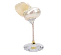 Fdit Conque Shell Verre à Vin, Conçu Conque Shell Verre à Vin Unique à la Main Gobelet Coquillage Tasse de Shell et en Plastique Oeuvre Unique pour Bar de Fête de Mariage (WHITE)