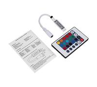 Fdit Contrôleur de Bande LED RVB à Distance Multi-type IR, Contrôleur de Lumière LED à intensité Variable 5 24 V 44 Touches, Variateur sans Fil Mini Portable pour la Décoration de la (Clé IR24)