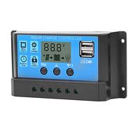 Fdit Contrôleur de Charge Solaire, écran LCD PWM Automatique 10 A 12 V 24 V avec Protection contre les Courts-circuits, pour Système D'énergie Solaire Photovoltaïque Hors Réseau