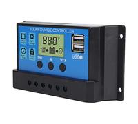 Fdit Contrôleur de Charge Solaire PWM, Grand écran LCD avec Paramètres Réglables, Algorithme MPPT intégré pour Système Photovoltaïque 12 V/24 V (10A)