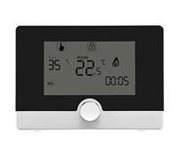 Fdit Contrôleur de Température Programmable Thermostat Numérique pour Le Système de Chauffage de Chaudière Mur-accroché(Noir)