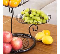 Fdit Corbeille à Fruits à 3 Niveaux, Plateau à Fruits Peu Encombrant, Assiette à Moderne Soudée à la Main avec Détails Décoratifs, Grande capacité pour Diverses Fournitures, Idéal pour la Table (#2)