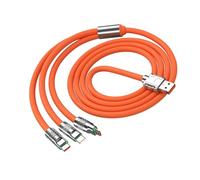 Fdit Cordon de 3 en 1 de 3,94 Pieds 120 W, Câble USB Multiple, Alliage de Zinc et Plastique, pour IOS, pour Android et TYPE C, Câble de Multiple pour Téléphones Portables et Plus