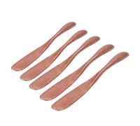 Fdit Couteau à Beurre en Bois pour Pain, Saupoudreur de Fromage, Vaisselle 5 Pièces Style Japonais avec Masque Visage (Grande Couleur Laquée)