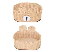 Fdit Couvercle de Boîte à Mouchoirs en Rotin en Bois Composite, Fabrication Exquise, Support de Boîte à Mouchoirs pour Cuisine, Maison, Bureau, Décoration, D'anniversaire pour les Amoureux (Beige)