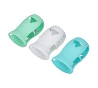 Fdit Couvercle de Bouteille en Silicone Incassable, Ensemble de 3 Pièces pour Biberons en Verre, Série 8oz, Couvercle Anti-débit pour (Blanc + vert clair + vert foncé)