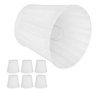 Fdit Couvercle de Lampe en Tissu, 6 Pièces, Diffuseur de Lumière pour Ampoule E14 avec Cadre en Métal pour Lustre, Lampe Murale de Bureau, Décoration de la Maison