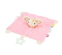 Fdit Couverture de sécurité pour bébé avec Souris de Dessin animé, Jouet en Peluche Douce avec Anneau de Dentition, Améliore les Compétences Sensorielles, pour les Crèches de bébé, Spandex Super Doux