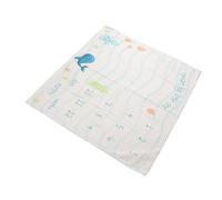Fdit Couverture Mensuelle Douce pour bébé, Motif d'animaux Marins Mignons, 39,4 Pouces X 39,4 Pouces, pour Fête à la Maison, avec Lumière Douce