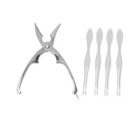 Fdit Cracker de Crabe, Outil de Craquelin de Fruits de Mer de Homard en Acier Inoxydable avec 4 Fourchettes à Double extrémité pour Casser les Coquilles et Extraire la Viande à la