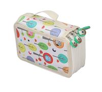 Fdit Crayon coloré avec Fermeture éclair, Emplacements Individuels pour Plusieurs Crayons en Cuir (4 Couches 72 Trous)