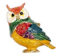 Fdit Cristal Hibou Figurine bibelot boîte à Bijoux Portable Bijoux Sotrage Cas Organisateur Maison Bureau décoratif Ornement Artisanat Unique