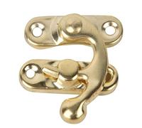 Fdit Crochet à Loquet, 30 Pièces Serrure de Boîte à Bijoux en Fer avec Vis 3,2x2,8 Cm Crochets de Remplacement en Bronze Jaune Argent pour Armoire de Boîte-cadeau Type Droite (crochet droit jaune)