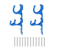 Fdit Crochets de Clôture de Piscine Robustes, Paquet de 2 Crochets Utilitaires en Plastique de 31 Cm avec 12 Vis Organisateur à Double Crochet pour Le Stockage de Brosses de Tuyau