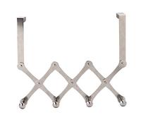 Fdit Crochets de Porte, Support de Suspension de Porte en Acier Inoxydable Peu Encombrant avec Conception Pliante Télescopique pour Chambre à Coucher et (4 crochets brillants [pas besoin de percer