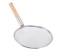 Fdit Cuillère à écurie à Mailles Fins, Rouille à la Chaleur en Acier Inoxydable avec une Poignée en Bois Ergonomique pour les Restaurants de Cuisine de Cuisine. (30cm)