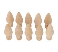 Fdit Décoration D'ampoule en Bois Inachevée, Ampoules Suspendues Artisanales pour la Peinture, 10 Pièces Ornements de Noël en Bois pour Les Cours d'art