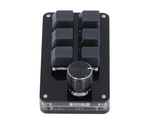 Fdit Design Ergonomique des Jeux Macro Mécaniques Clavier 6 Touches 1 e Clavier USB pour Les Ordinateurs Portables, Acrylique ABS Music Contrôle