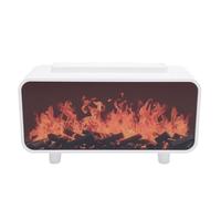 Fdit Diffuseur D'huiles Essentielles de Feu, Humidificateur, Ambiance de Cheminée Réaliste, pour Chambre à Coucher et Salon, 200ML (WHITE)