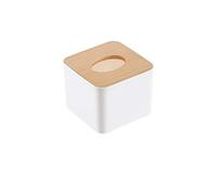 Fdit Distributeur à Mouchoir Organisateur De Rangement en Bois avec Couvercle en Bois en Plastique pour Boîte à Mouchoirs Amovible(Carré)