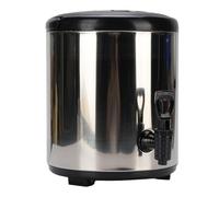 Fdit Distributeur de Boissons isolé en Acier Inoxydable, Boisson Chaude et Froide Portative pour Soupe au thé au Lait, Idéal pour Pique-nique de Camping à Usage Commercial (SILVER)