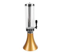 Fdit Distributeur de Tour de Bière de 3 Litres avec Colonne de Glace en Acier Inoxydable, Distributeur de Boissons en Plastique Transparent pour Bar, Pub, Fête, Double Lumières LED