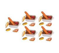 Fdit Dollhouse Miniatures Food Lifelike 5 Ensembles de Jouets de Pain de Bouteille de Ketchup pour Maison de Poupée échelle 1:12 Matière Plastique de Haute qualité pour Le Jeu de Rôle et la