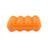 Fdit Double Côté En Plastique Porte-Oeufs Plateau 12 Grilles Réfrigérateur Oeuf Conteneur Oeuf De Stockage Organisateur En Plein Air Boîte De Rangement Des Oeufs(Orange)