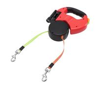 Fdit Double Laisse Rétractable pour Chien, Double Tête avec Veilleuse de sécurité pour Promener Deux Chiens de Petite et Moyenne Taille, Plusieurs Familles d'animaux de Compagnie en (Rouge)