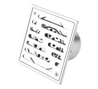 Fdit Drain de Plancher Carr Acier Inoxydable Anti-Odeur Salle de Bains Porte de Vidage Drainer de Douche Grand Calibre(110 * 110mm)