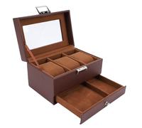 Fdit Écrin de Montre 3 Emplacements, Boîtier de Montres à Double Couche