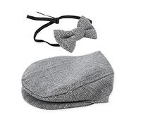 Fdit Ensemble D'accessoires de Photographie en Coton mélangé, Casquette Plate, Chapeau de Monsieur, Nœud Papillon pour Bébés Filles, Photographie D'occasions Spéciales (Casquette Gentleman + Noeud