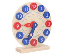 Fdit Ensemble D'activités D'Horloge D'apprentissage avec Cartes de Questions Double Face, Horloge en Bois pour le Temps D'enseignement, Améliorant la Pensée Logique et les Capacités Cognitives,