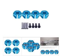 Fdit Ensemble D'assemblage SEXCC de Roue RC de Haute qualité, Facile à Installer, pour Les Voitures RC avec échelle 1/10, Matériau en Alliage en Aluminium Durable, Adaptateur 4 et Vis Inclus (Bleu