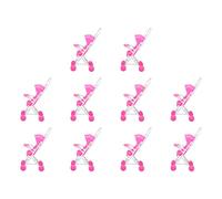 Fdit Ensemble de 10 Simulation de Poussette de Poupée Miniature, Poussette de Maison de Poupée Très Détaillée pour Accessoires de, Jouets pour Enfants, en Plastique