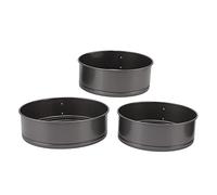 Fdit Ensemble de 3 Moules à Charnière, Moule à Gâteau Rond Antiadhésif avec Fond Amovible, Moule à Gâteau au Fromage en Acier au Carbone pour la Cuisson du Pain à Pizza, Ensemble (20/22/24)