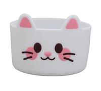 Fdit Ensemble de 3 Pièces Motif Chat de Dessin animé avec Couvercle de Tasse en Silicone Antidérapant pour Biberons Portables (White)