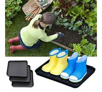 Fdit Ensemble de 3 Plateaux Polyvalents, Tapis de Chaussures Imperméable avec Bord surélevé pour la Protection du Sol Intérieur et Extérieur, Rangement D'outils pour Plantes de (Ensemble 3 pièces