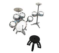 Fdit Ensemble de Batterie de Jazz pour Enfants, Jouet éducatif Professionnel à Son Fort pour Enfants de 3 Ans et Plus avec Tabouret - Kit de Batterie Compact pour Débutants pour Instruments de