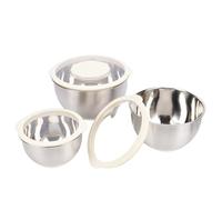 Fdit Ensemble de Bols à Mélanger en Acier Inoxydable, Bols à Mélanger avec Couvercles Hermétiques et Accessoires de Râpe, capacité de 1,5 L 3 L 5 L pour (Ensemble de 3 bols en acier inoxydable 304)