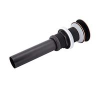 Fdit Ensemble de Bonde Escamotable en Laiton G1, Bonde D'évier à sans Trou de Trop-plein, Bouchon de Vidange de Lavabo de Salle de Bain en or Rose avec Joint sécurisé pour une (ORB)