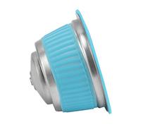 Fdit Ensemble de Capsules de café Réutilisables, Tasse de Filtre à Rechargeable, Capsule de café en Acier Inoxydable avec Couvercle en Silicone pour Machine (BLUE)