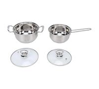 Fdit Ensemble de Casseroles en Acier Inoxydable, 2 Pièces, Pot à Lait et Marmite à Soupe avec Couvercles, Batterie de Cuisine Durable pour un Chauffage Uniforme, Design Moderne pour