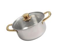 Fdit Ensemble de Casseroles et Poêles en Acier Inoxydable, Ustensiles de Cuisine Durables avec Couvercle en Verre pour une Cuisine Pratique