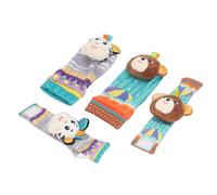 Fdit Ensemble de Chaussettes à Hochet Mignon pour Tout-petits avec Papiers Flottants, Jouet D'éducation Précoce pour Lit de bébé de 0 Ans et Plus, en Polyester, 2 Hochets de Poignet + 2 Chaussettes